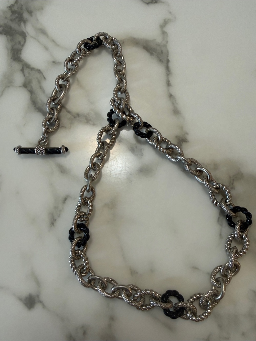 Judith Ripka silver toggle chain bracelet